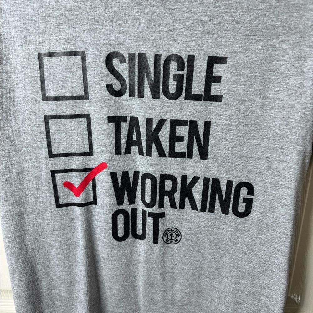 Gray Short Sleeve Tee with Workout Checklist - Picture 2 of 4
